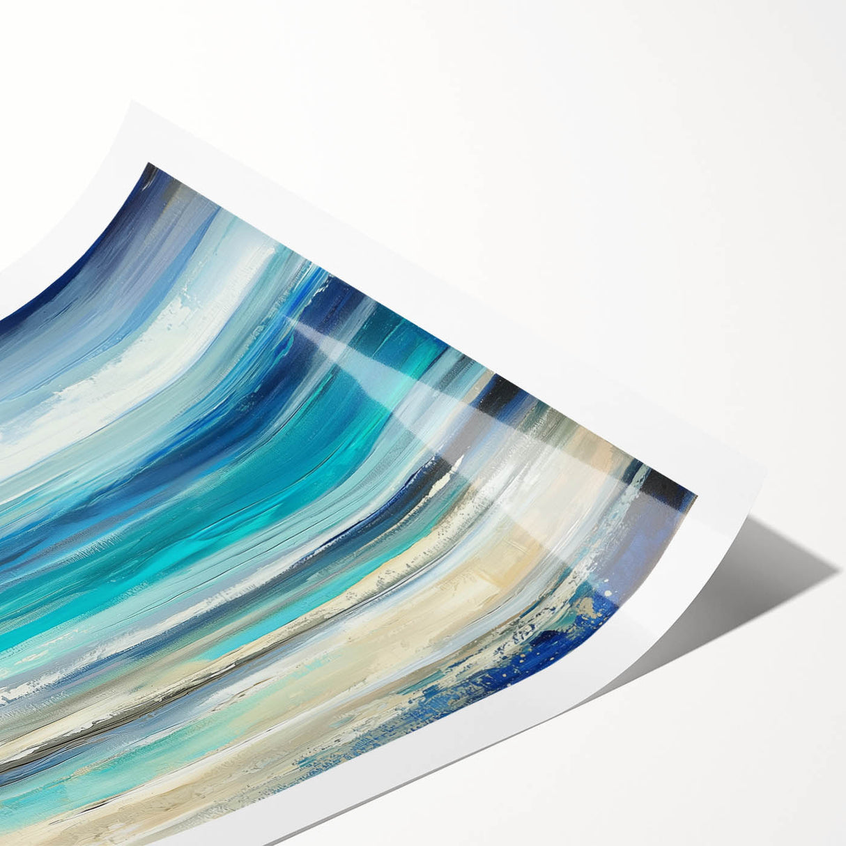 Ocean Breeze Abstract Wall Art – Blue & Teal Modern Canvas Print