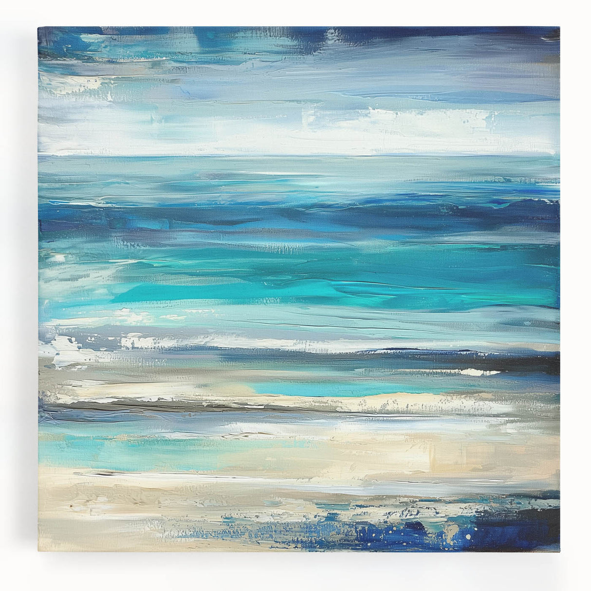 Ocean Breeze Abstract Wall Art – Blue & Teal Modern Canvas Print