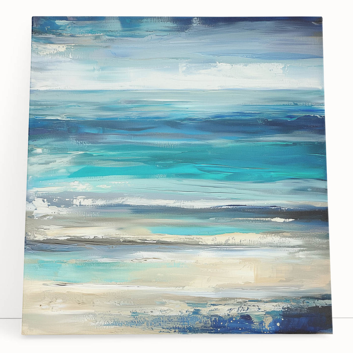 Ocean Breeze Abstract Wall Art – Blue & Teal Modern Canvas Print