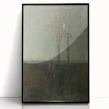 Modern Wall Art - Atmospheric Landscape with Rider for Tranquil Decor
