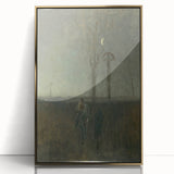 Modern Wall Art - Atmospheric Landscape with Rider for Tranquil Decor