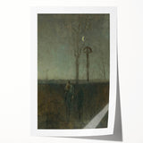 Modern Wall Art - Atmospheric Landscape with Rider for Tranquil Decor