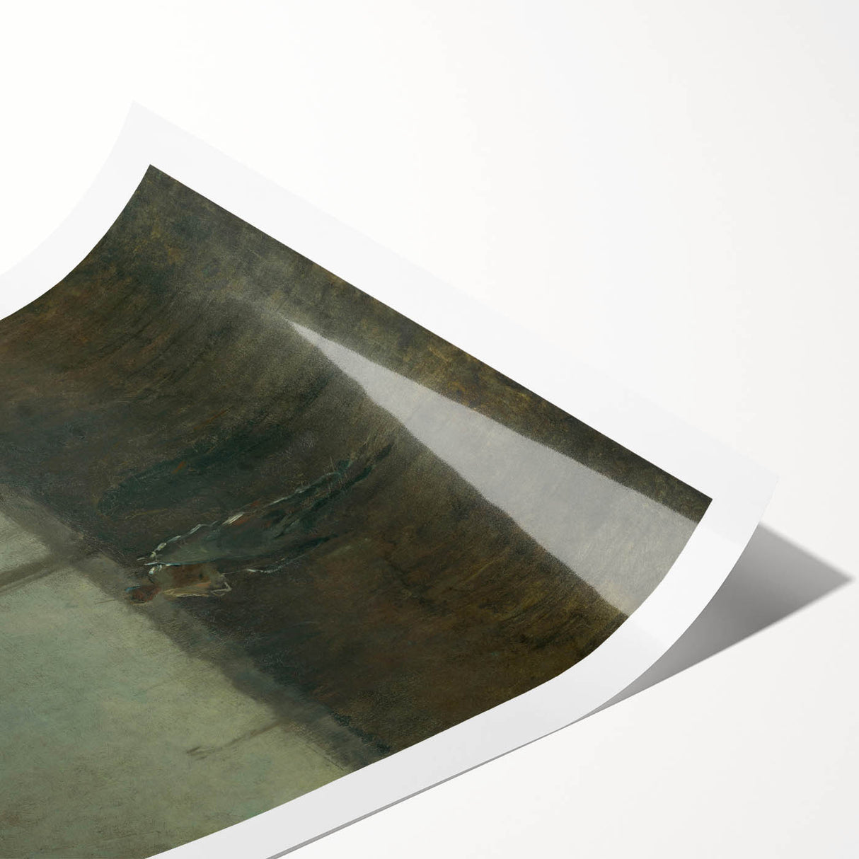 Modern Wall Art - Atmospheric Landscape with Rider for Tranquil Decor