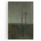 Modern Wall Art - Atmospheric Landscape with Rider for Tranquil Decor