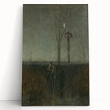 Modern Wall Art - Atmospheric Landscape with Rider for Tranquil Decor
