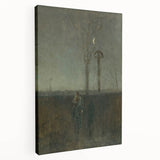Modern Wall Art - Atmospheric Landscape with Rider for Tranquil Decor