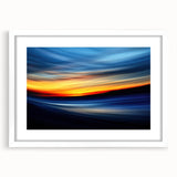 Fiery Sunset Motion Wall Art – Abstract Red and Blue Photography