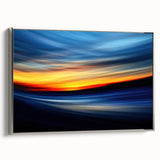 Fiery Sunset Motion Wall Art – Abstract Red and Blue Photography