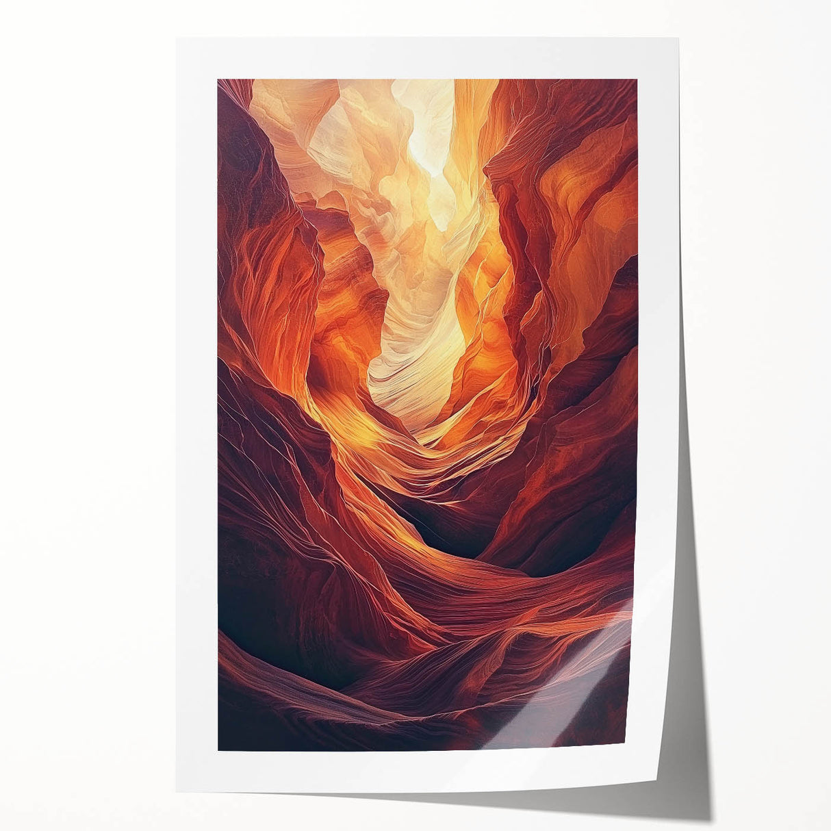 Vibrant rolled print showcasing stunning landscapes and caves, featuring intricate details and rich colors, ideal for enhancing home decor and art collections.