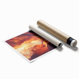 Rolled print showcasing a vibrant landscape scene with intricate cave formations, featuring earthy tones and dynamic textures, perfect for home decor enhancement.