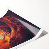 Stunning rolled print showcasing a vibrant landscape scene with intricate cave formations, expertly designed for home decor, delivered in a secure cardboard tube.