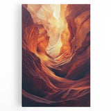 Stretched canvas artwork showcasing a vibrant landscape of intricate cave formations, featuring rich earth tones and detailed textures, perfect for home decor.