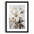 Elegant White Lily & Gold Floral Wall Art – Modern Canvas Print