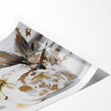 Elegant White Lily & Gold Floral Wall Art – Modern Canvas Print