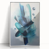 Modern Blue & Teal Office Wall Art - Abstract Corporate Decor