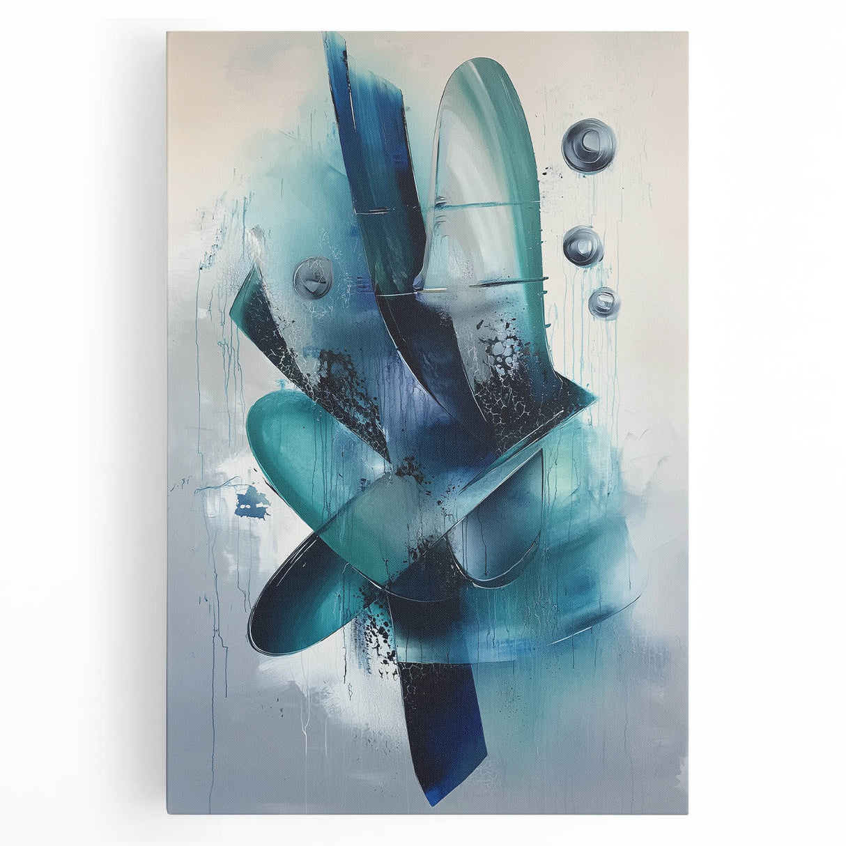 Modern Blue & Teal Office Wall Art - Abstract Corporate Decor