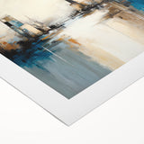 Abstract architectural wall art on rolled canvas, showcasing vibrant colors and geometric shapes, ideal for modern home decor, packaged securely in a cardboard tube.