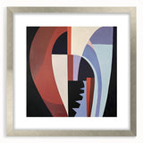 Abstract geometric frame in silver with a sleek mat design, showcasing a modern aesthetic suitable for contemporary decor. Perfect for enhancing living spaces with elegance.