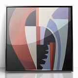 Abstract geometric framed acrylic wall art in black, showcasing sharp angles and bold shapes, ideal for modern decor and artistic expression.