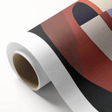 Abstract geometric rolled canvas art showcasing vibrant colors and unique patterns, perfect for modern home decor, securely packaged in a protective tube.