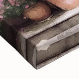 Black and white photograph of a detailed French door on a large stretched canvas, suitable for bedroom wall decor.