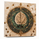 Acrylic wall art featuring a vibrant design of flowers and botanical leaves, elegantly displayed from the side with visible pins, perfect for modern home decor.