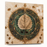 Acrylic wall art depicting vibrant flowers and botanical leaves, showcased in a side view without pins, ideal for home decor and nature-inspired interiors.