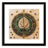 Floral wall art featuring vibrant flowers and botanical leaves in a sleek black frame with a white mat, perfect for adding a touch of nature to home decor.