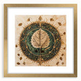 Framed wall art featuring a botanical design of colorful flowers and leaves, enclosed in a chic gold frame with a mat, ideal for home decor enhancement.