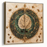 Framed canvas wall art showcasing a floral and botanical design with silver and gold accents, ideal for modern home decor. Perfect blend of elegance and nature.