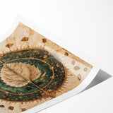 Vibrant rolled print showcasing a floral and botanical design featuring colorful flowers and lush green leaves, perfect for home decor or art enthusiasts.