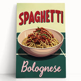 Black and white stretched canvas featuring an array of detailed food dishes, ideal for kitchen wall art.