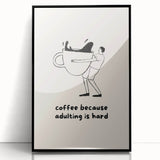 Large abstract wall art featuring a mid-century modernist design in black and white tones, framed in acrylic.