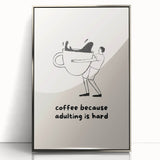 Large acrylic print featuring a mid-century modernist food and drink motif in pastel shades, ideal for modern kitchen decor.