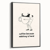 Black and white vintage poster art of a landscape on framed canvas, ideal for bedroom wall decor.