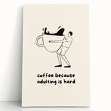 Large black and white stretched canvas featuring assorted kitchen utensils, ideal for kitchen wall art.