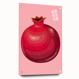 Acrylic print of colorful fruit-themed artwork, ideal for dining room or kitchen decor.