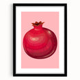Extra large framed abstract art print featuring colorful, textured fruits, ideal for living room decor.