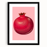 Extra large framed abstract art print featuring colorful, textured fruits, ideal for living room decor.