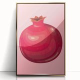 Large acrylic print of vibrant, colorful fruit arrangement in a gold frame, ideal for modern kitchen decor.