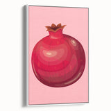 Vintage poster art of colorful fruits on a white framed canvas, ideal for extra large living room wall art.