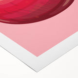 Art deco poster of assorted fruits in vibrant colors on rolled canvas, suitable for dining room wall art.