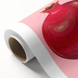 Art deco poster of assorted fruits in vibrant colors on rolled canvas, ideal for nursery wall art or dining room decor.