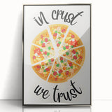 Mid-century modernist art featuring a minimalist food illustration in silver and gray tones on a framed acrylic.