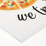 Art deco poster featuring a stylized food illustration in bold black and gold tones on rolled canvas.