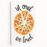 Large stretched canvas featuring vibrant illustrations of various fruits and vegetables, ideal for kitchen wall art.