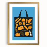 Extra large framed wall art featuring an abstract design of pastries in muted browns and creams, ideal for living room decor.