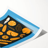 Extra large rolled print featuring line art flowers in black and white, ideal for large living room wall art.