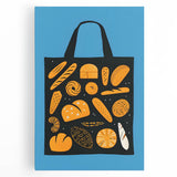 Black and white photo of assorted pastries on stretched canvas, ideal for kitchen wall art.