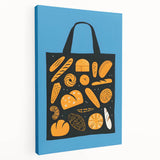 Large art print on stretched canvas depicting assorted pastries in soft earth tones, ideal for kitchen wall art.